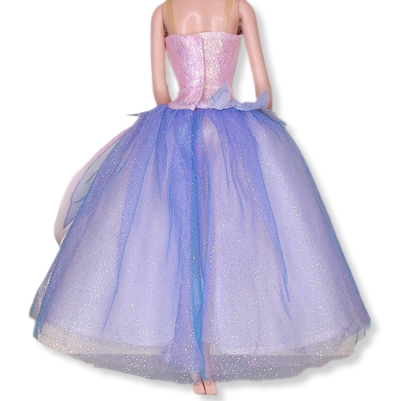 Barbie 2003 Odette Swan Lake Gown Ballet Long Tutu Pink Blue Shimmer Vtg #B2766 - Picture 2 of 2
